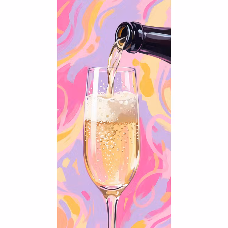 Tapete - Getränke – Einschenken – Party – Abstrakt – Rosa - Drank - Inschenken - Feest - Abstract - Roze Behang Vlies klein