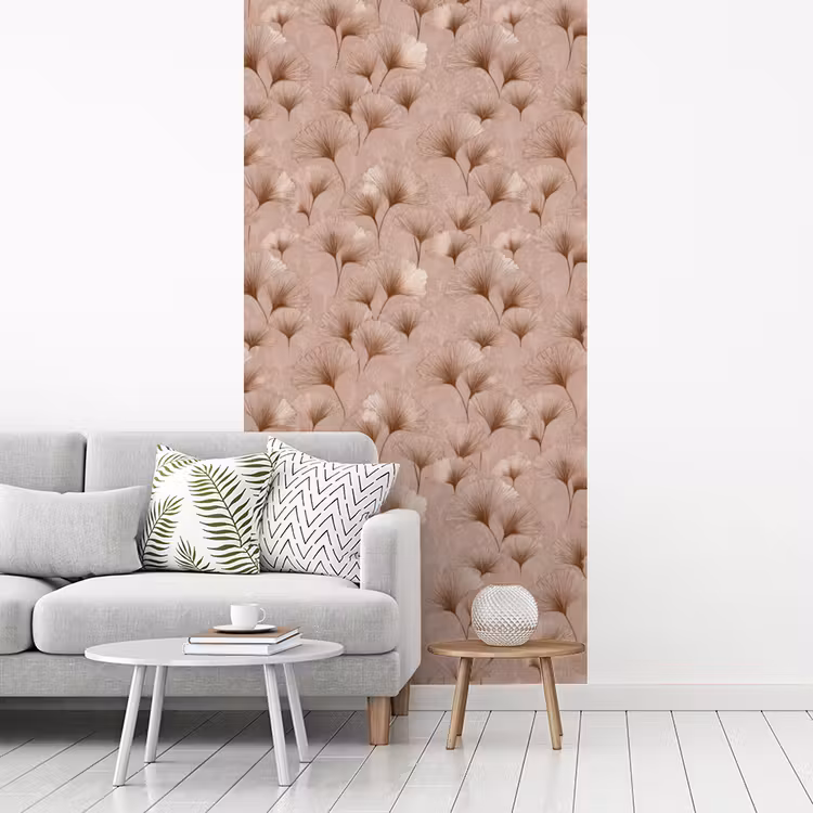 Ginkgo - Patroon - Roze fotobehang vinyl groot 64 -woonkamer