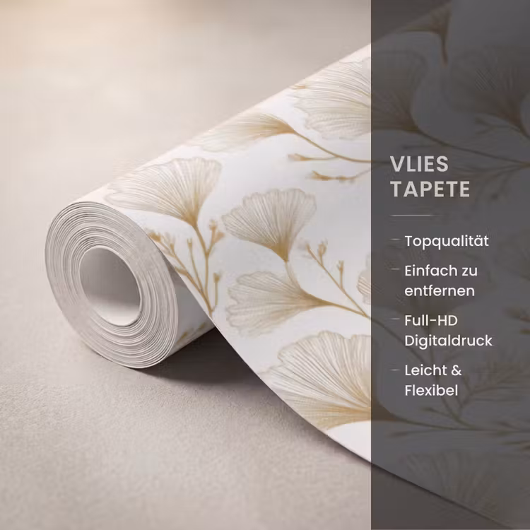 Ginkgo - Takken - Goud Behang Vlies klein 1076 -USP_closeupDE