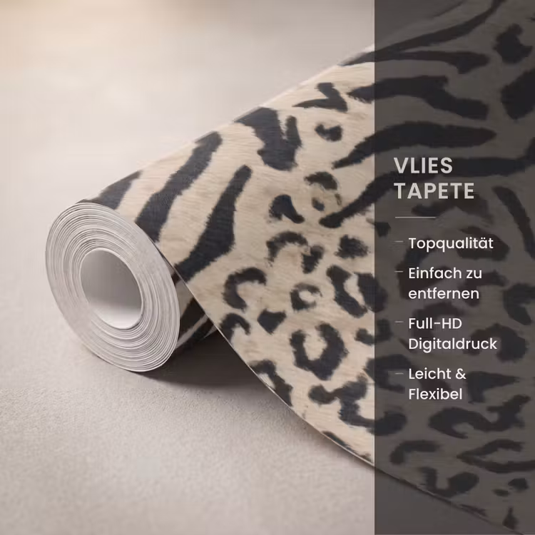 Giraf - Zebra - Motief - Bruin Behang Vlies klein 1076 -USP_closeupDE