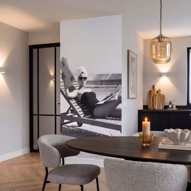 Glamour - Modern - Zwart - Wit Behang Vlies klein -sfeer3