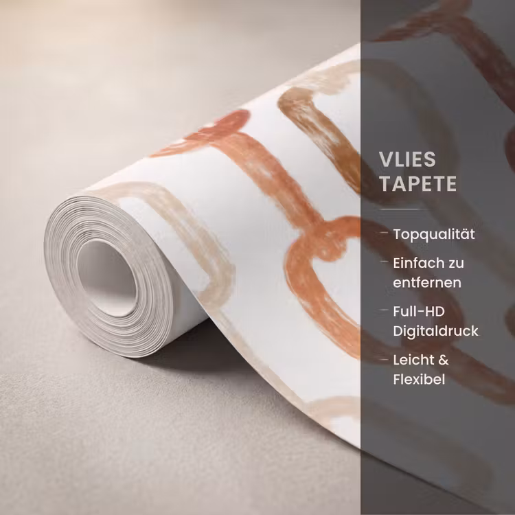 Tapete - Gliedern – Muster – Aquarell – Terrakotta - Schakels - Patroon - Aquarel - Terracotta Behang Vlies klein 1076