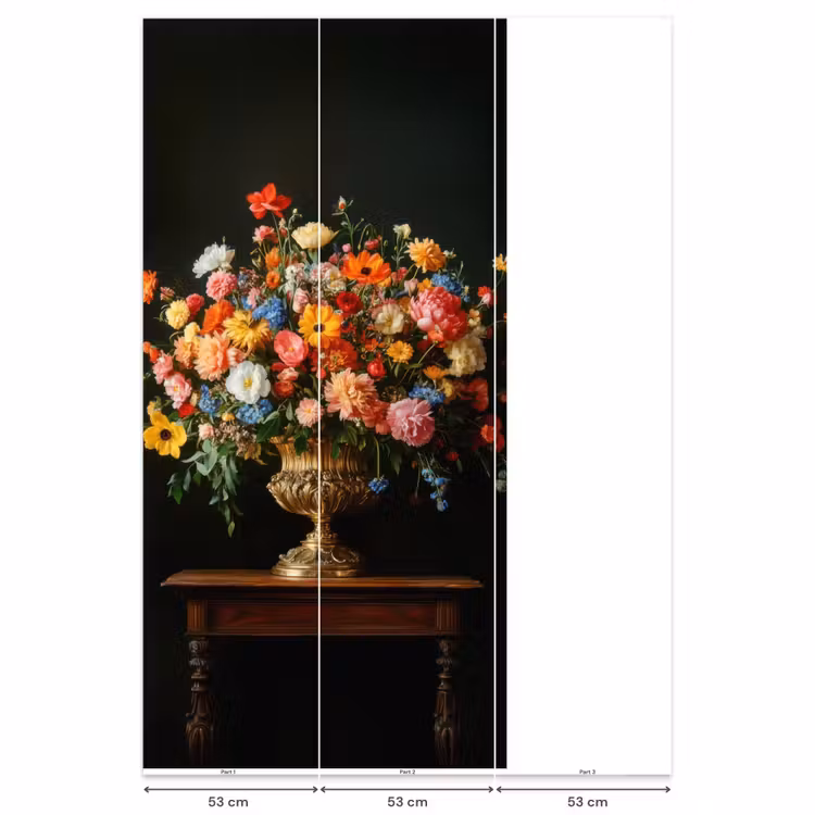 Goud - Bloemen - Kleuren - Vaas Behang Vlies klein -USP_banen