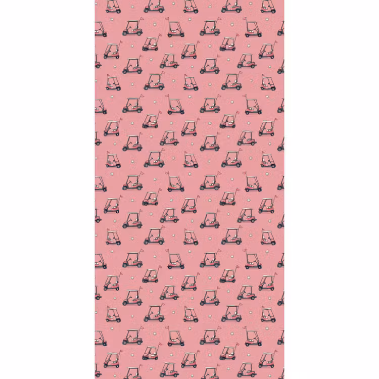 Golfkar - Retro - Roze Behang Vlies klein 1076 -3d_website