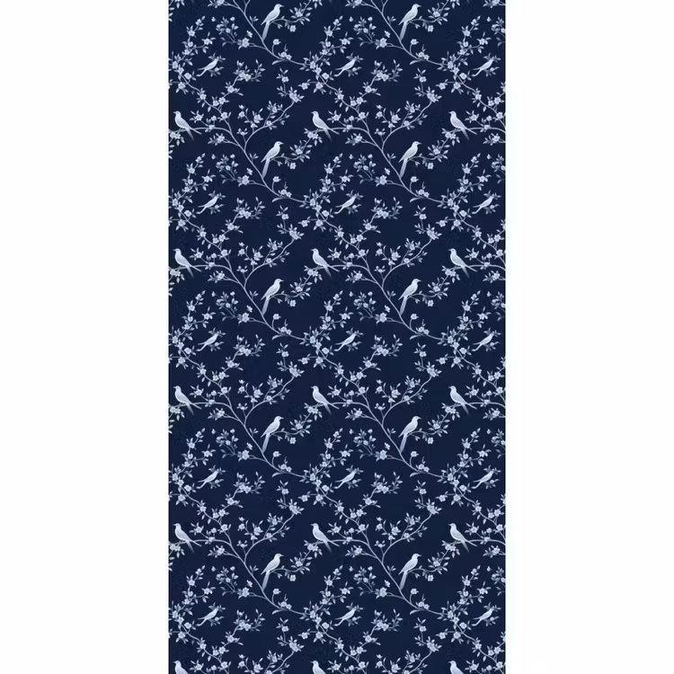 Grafisch - Bloesemtak - Blauw Behang Vlies klein 1076 -3d_website