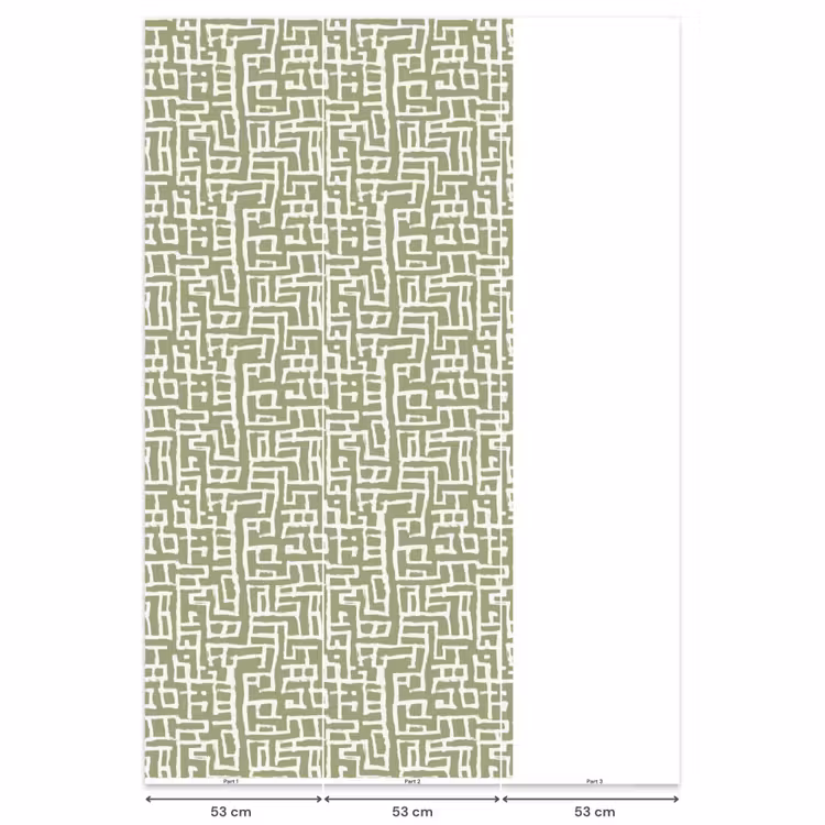 Grafisch - Patroon - Groen Behang Vlies klein 1076 -USP_banen