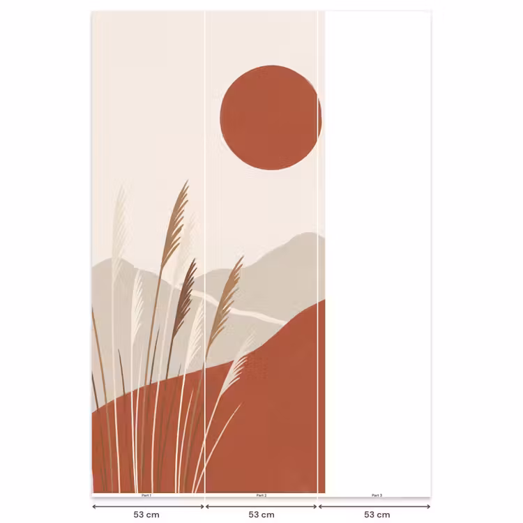 Gras - Landschap - Natuur - Abstract - Beige Behang Vlies klein -USP_banen