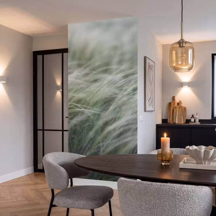 Gras - Wazig - Natuur - Groen - Zacht Behang Vlies klein -sfeer3