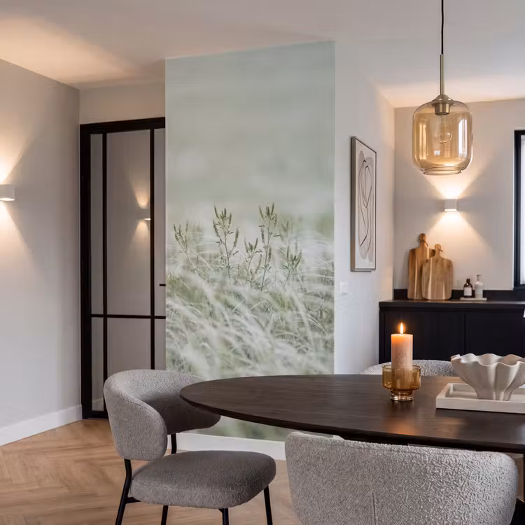 Grassen - Minimalistisch - Groen Behang Vlies klein -sfeer3