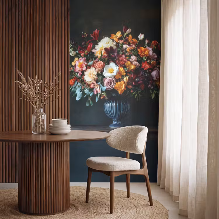 Groot - Bloemen - Vaas - Boeket Behang Vlies klein -sfeer1