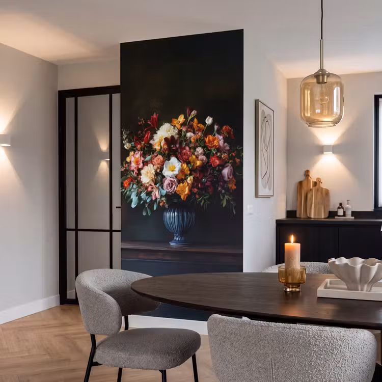 Groot - Bloemen - Vaas - Boeket Behang Vlies klein -sfeer3