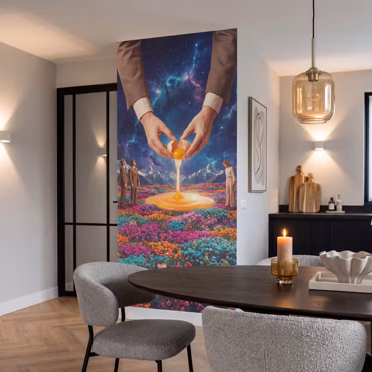 Tapete - Hände – Ei – Surrealismus - Handen - Ei - Surrealisme Behang Vlies klein
