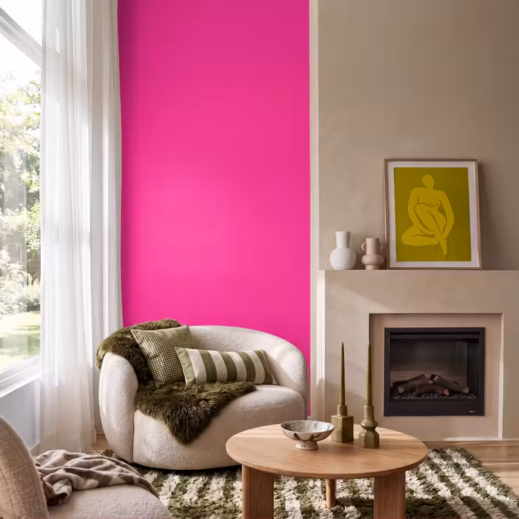 Hot - Fuchsia - Roze Behang Vlies klein 1076 -sfeer2