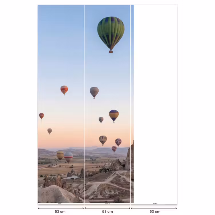Luchtballonnen - Rotsen - Zonsopgang Behang Vlies klein -USP_banen