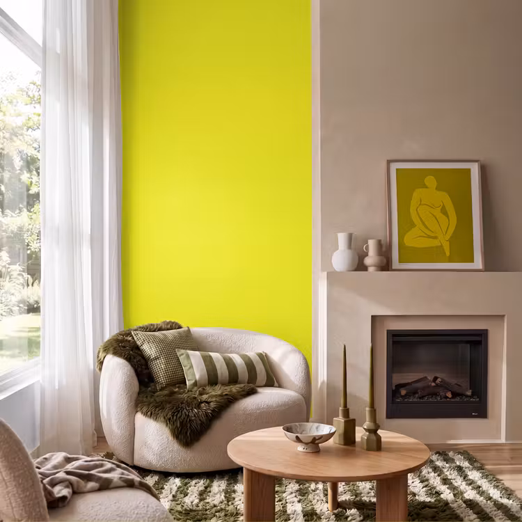 Bright - Canary - Geel Behang Vlies klein 1076 -sfeer2