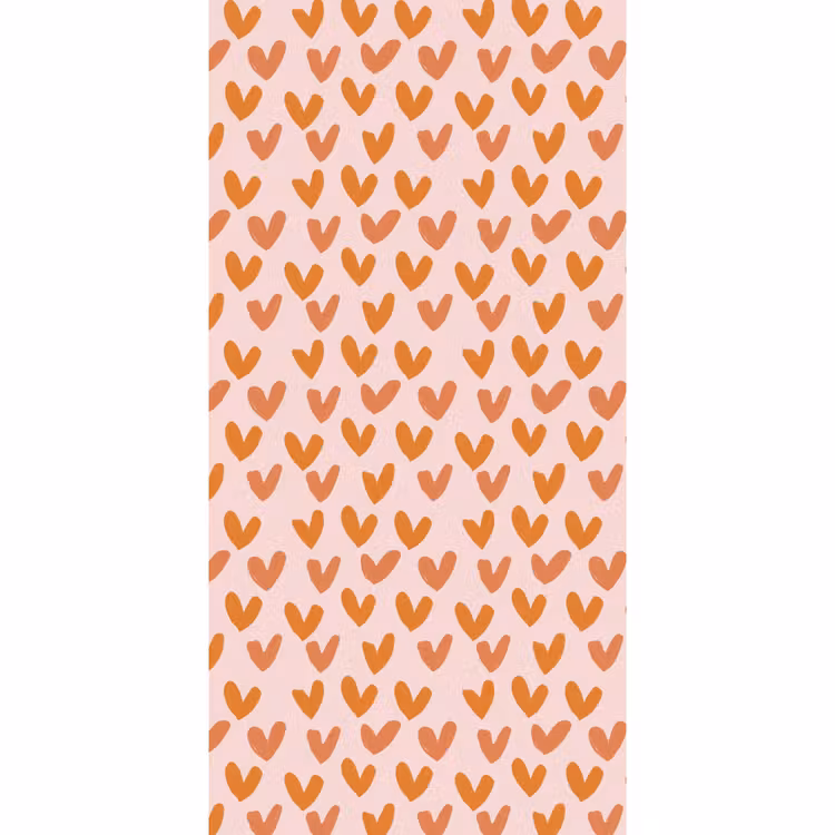 Hartjes - Getekend - Oranje Behang Vlies klein 1076 -3d_website