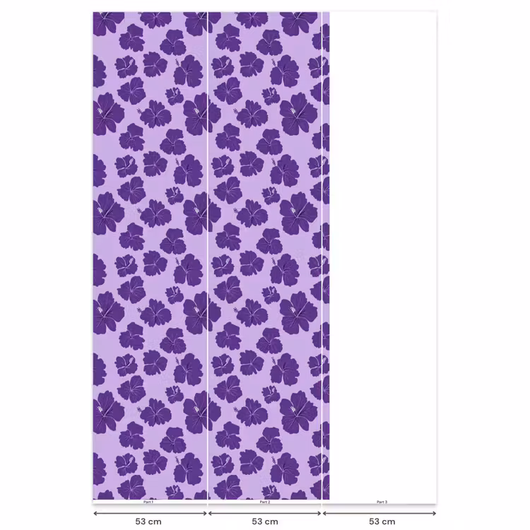 Hibiscus - Bloemen - Paars Behang Vlies klein 1076 -USP_banen