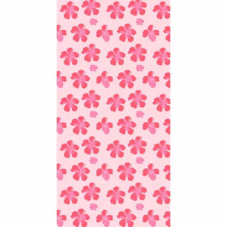 Hibiscus - Bloemen - Roze Behang Vlies klein 1076 -3d_website