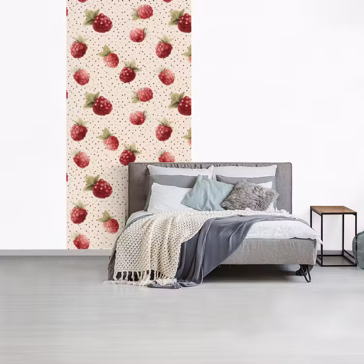 Framboos - Stippen - Rood fotobehang vinyl groot 64 -slaapkamer