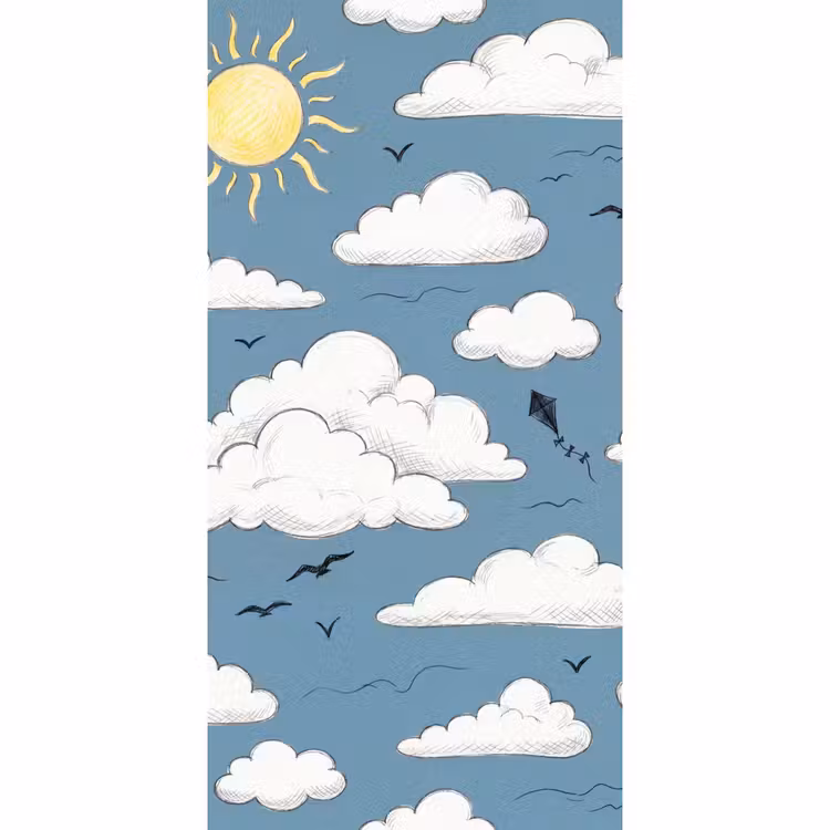 Lucht - Zon - Wolken - Natuur - Blauw Behang Vlies klein -3d_website