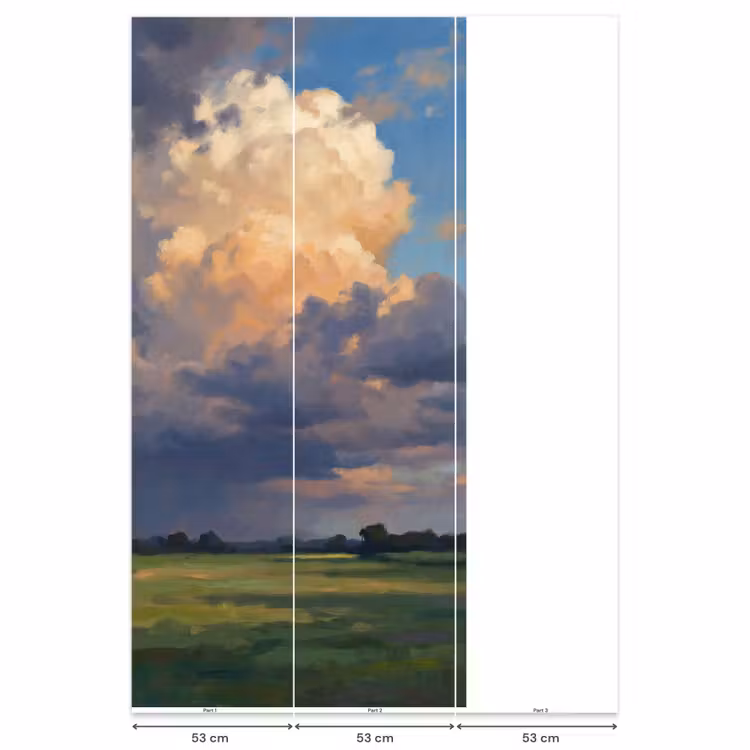 Lucht - Wolken - Landschap - Modern - Oranje Behang Vlies klein -USP_banen