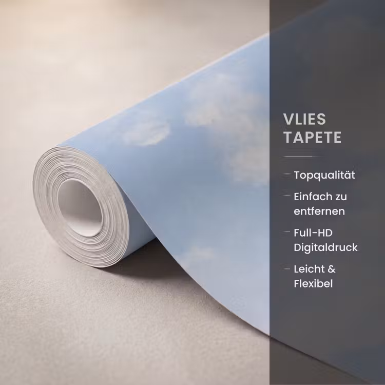Lucht - Wolken - Natuur - Klassiek - Blauw Behang Vlies klein -USP_closeupDE