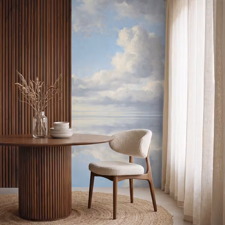Lucht - Wolken - Natuur - Klassiek - Blauw Behang Vlies klein -sfeer1
