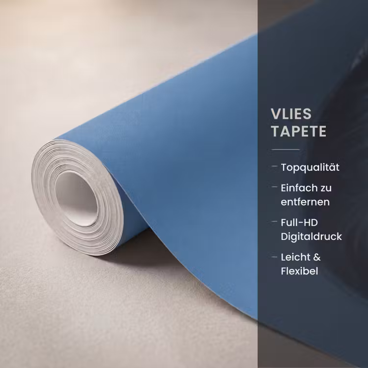 Portret - Klassiek - Wit - Blauw Behang Vlies klein -USP_closeupDE