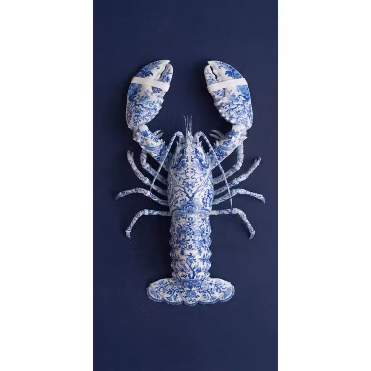 Kreeft - Porselein - Delfts - Blauw Behang Vlies klein -3d_website