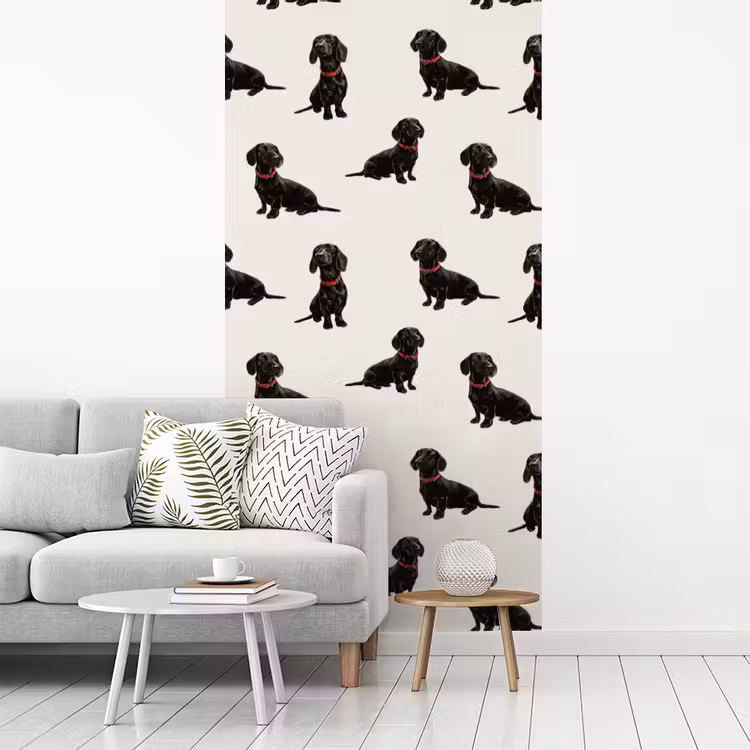Hond - Patroon - Zwart fotobehang vinyl groot 64 -woonkamer