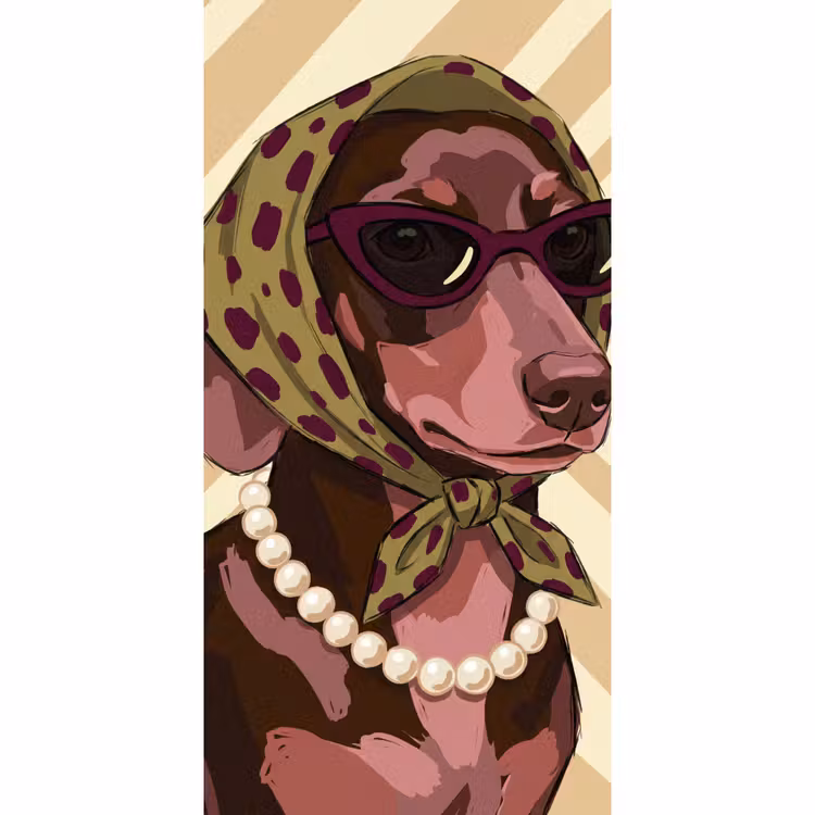Hond - Zonnebril - Hoofddoek - Dieren - Modern Behang Vlies klein -3d_website