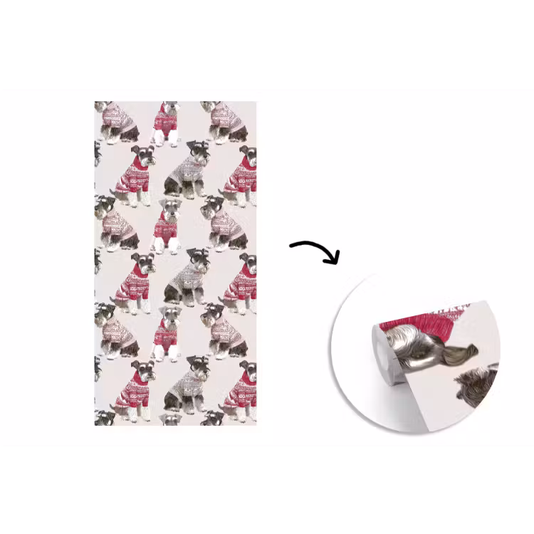 Honden - Truien - Rood fotobehang vinyl groot 64 -3d