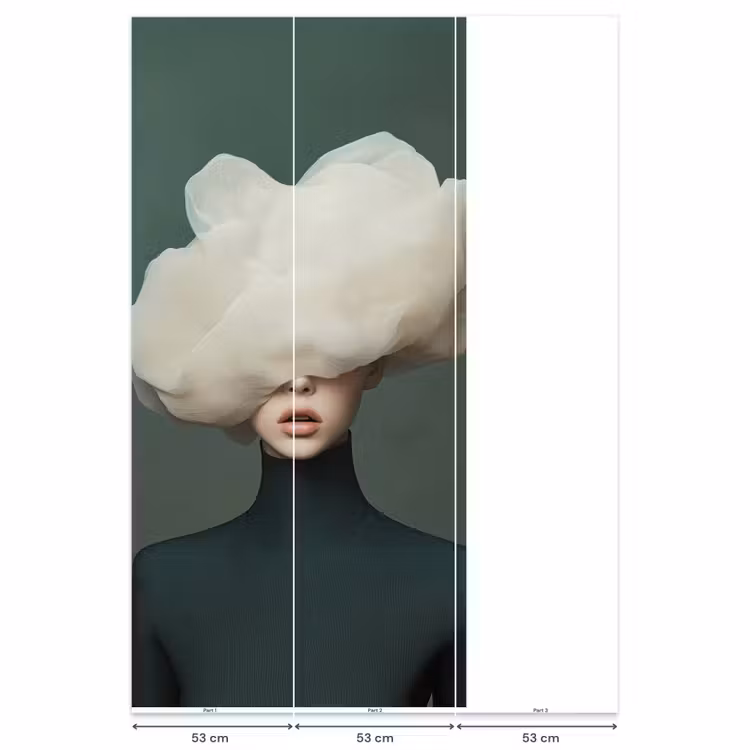 Hoed - Vrouw - Beige Behang Vlies klein -USP_banen