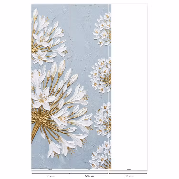 Illustratie - Bloemen - Blauw Behang Vlies klein -USP_banen