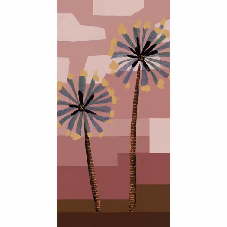 Illustratie - Bloemen - Vlakken - Abstract Behang Vlies klein -3d_website