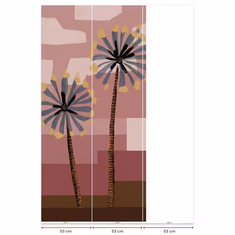 Illustratie - Bloemen - Vlakken - Abstract Behang Vlies klein -USP_banen