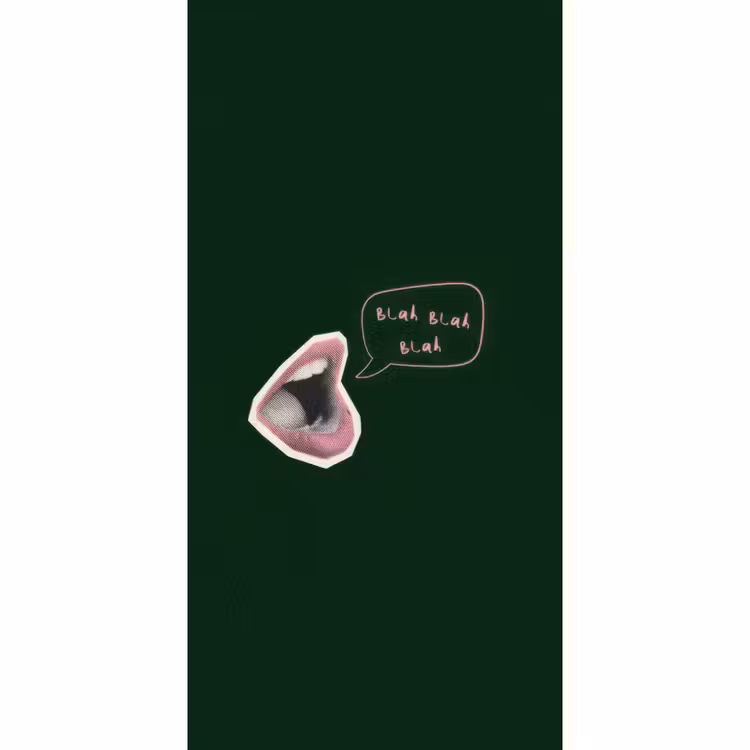 Illustratie - Mond - Donkergroen - Tekstwolkje Behang Vlies klein -3d_website