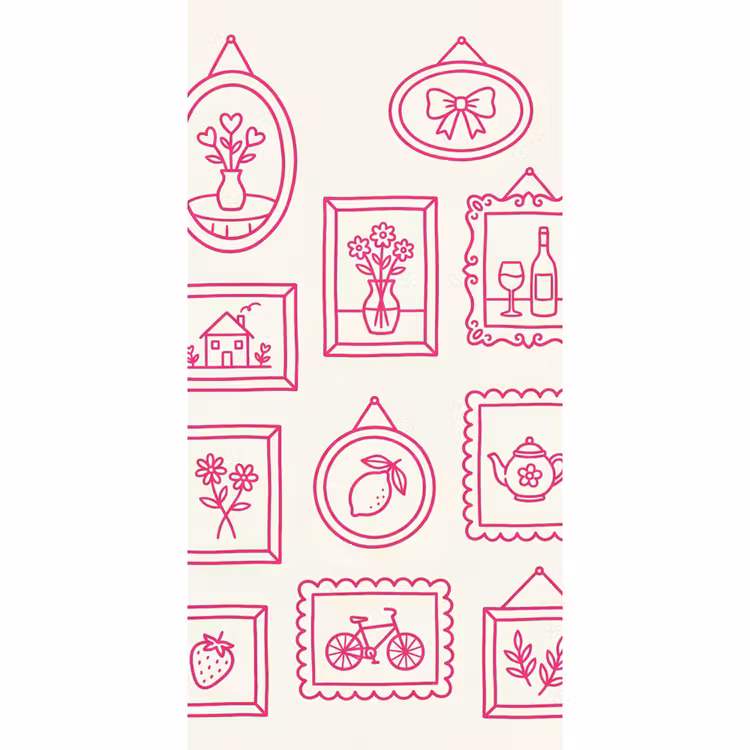 Illustratie - Collectie - Kunst - Minimalistisch - Roze Behang Vlies klein -3d_website