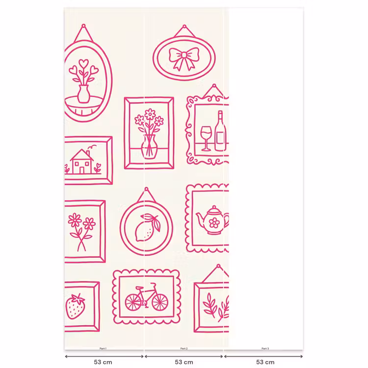 Illustratie - Collectie - Kunst - Minimalistisch - Roze Behang Vlies klein -USP_banen