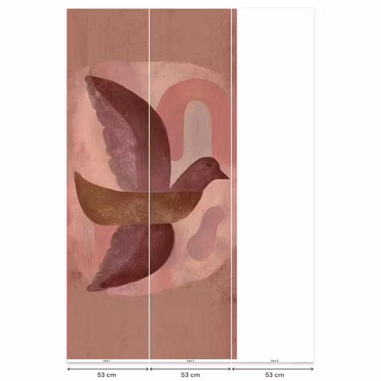 Illustratie - Vogels - Abstract - Roze Behang Vlies klein -USP_banen