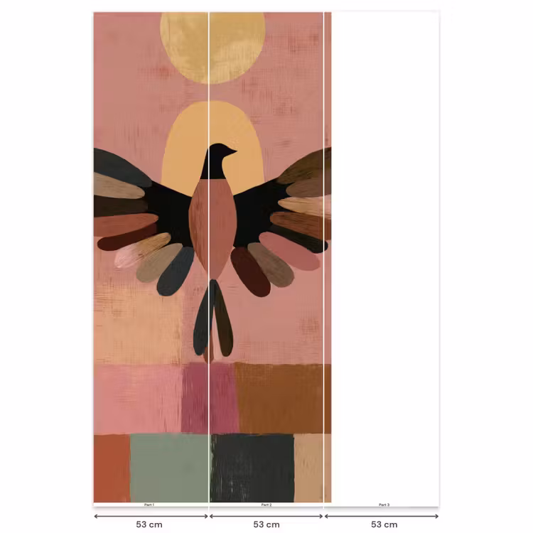 Illustratie - Vogel - Vlakken - Kleurrijk Behang Vlies klein -USP_banen