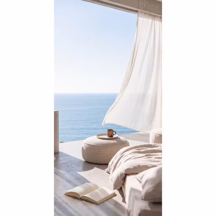 Interieur - Zeezicht - Modern - Rust - Beige Behang Vlies klein -3d_website
