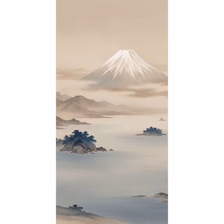 Japans - Landschap - Beige Behang Vlies klein -3d_website