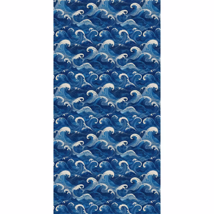 Japans - Oceaan - Golven - Blauw Behang Vlies klein 1076 -3d_website