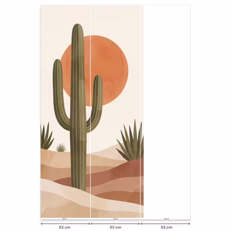 Cactus - Duinen - Modern - Landschap - Groen Behang Vlies klein -USP_banen