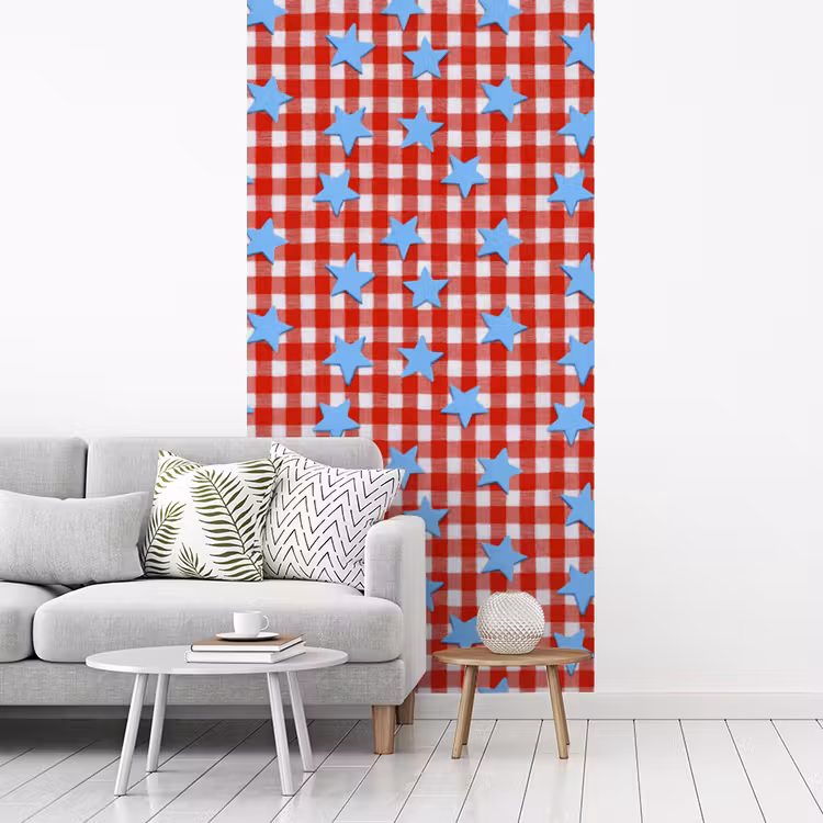Ruit - Sterren - Rood fotobehang vinyl groot 64 -woonkamer