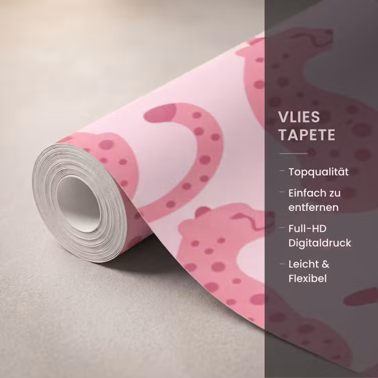 Kat - Gevlekt - Dieren - Patroon - Roze Behang Vlies klein -USP_closeupDE
