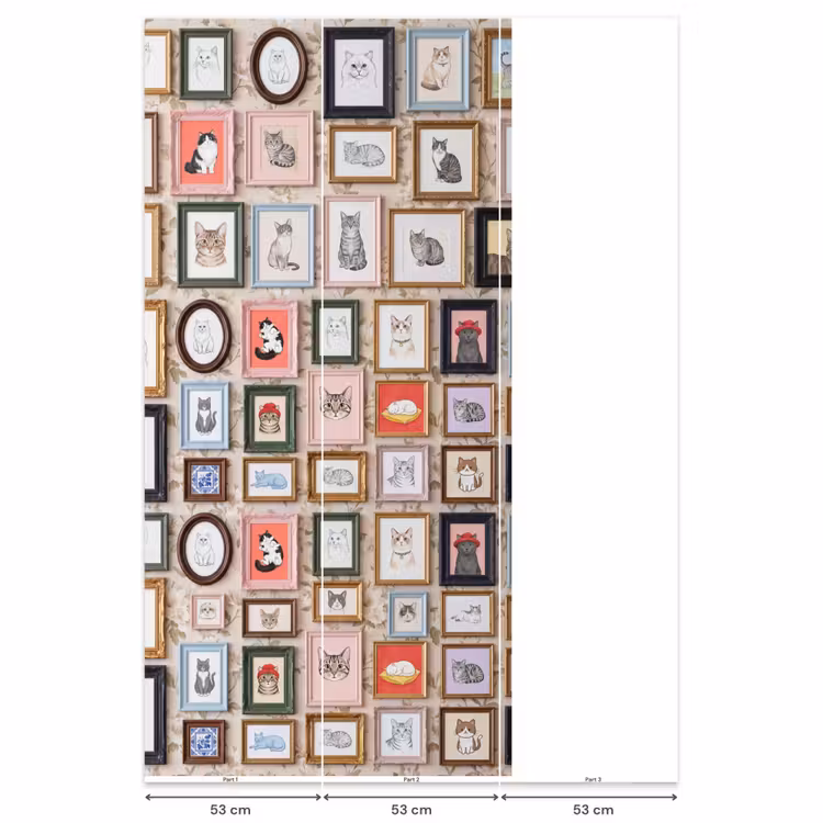 Kat - Portret - Dieren - Illustratie - Lijst Behang Vlies klein -USP_banen
