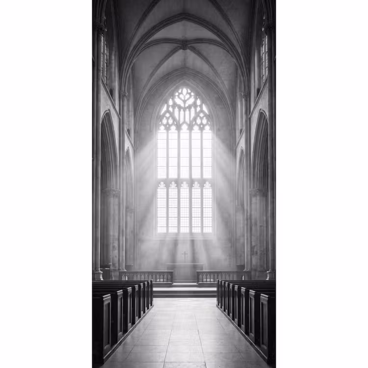Kerk - Interieur - Lichtstralen - Architectuur - Klassiek Behang Vlies klein -3d_website