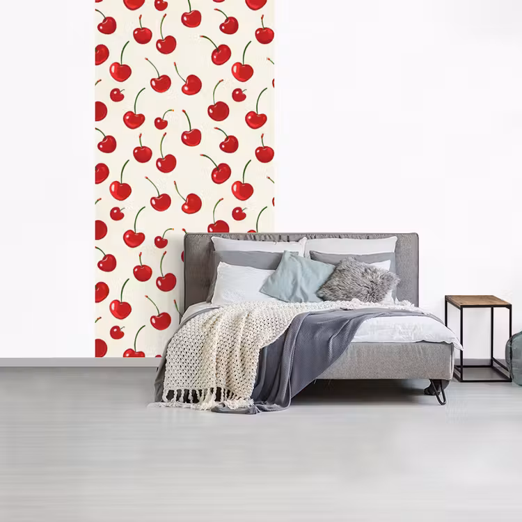 Kersen - Minimalistisch - Rood fotobehang vinyl groot 64 -slaapkamer